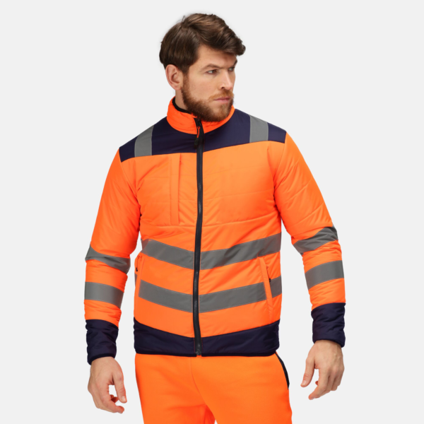 TRA483 - Regatta Pro hi-vis thermal Baffle jacket, toasty, Thermo-guard 140gsm insulation Orange