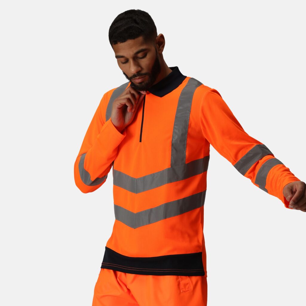 TRS192 Regatta Pro hi-vis ls polo shirt quick-drying fabric, with great moisture-wicking performance
