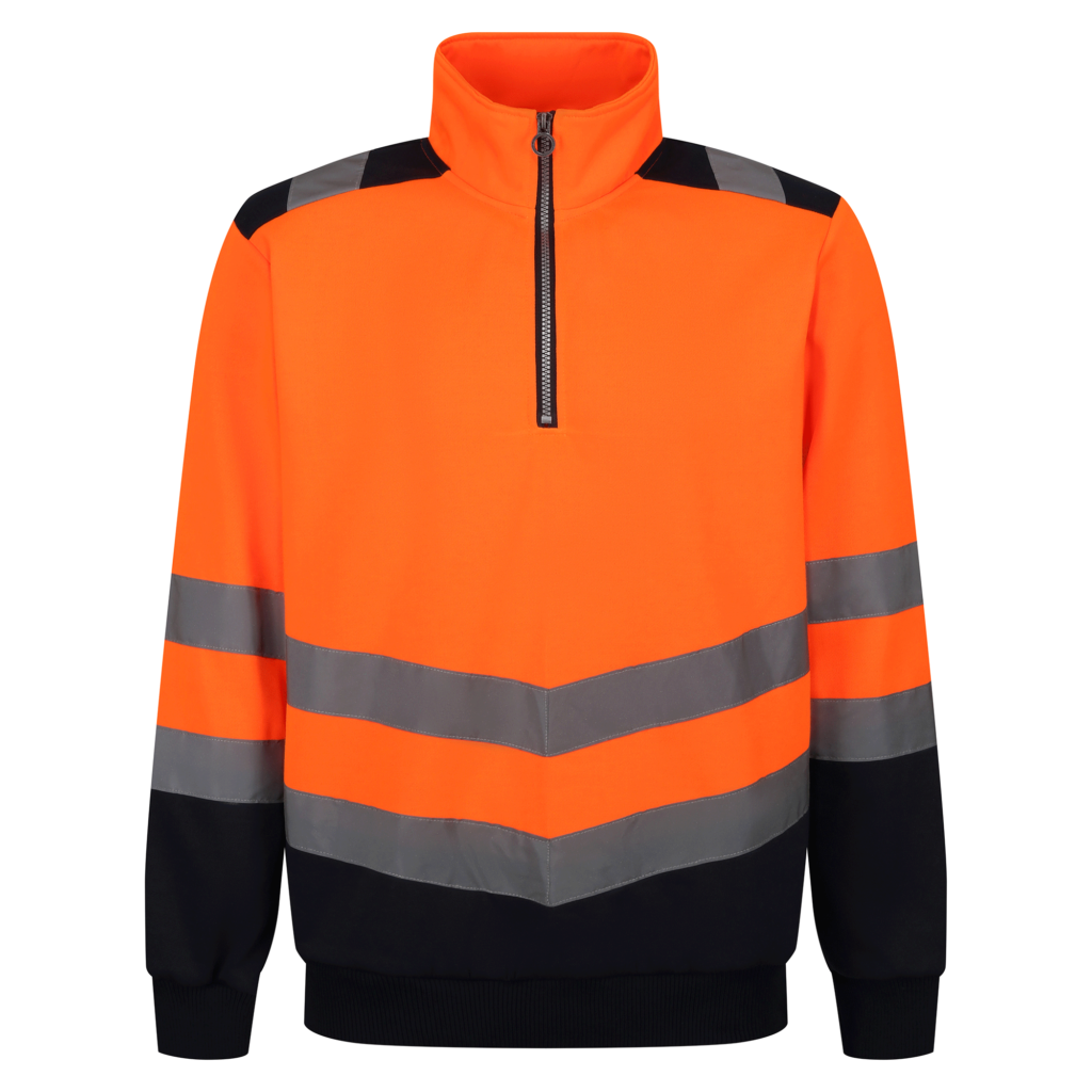 TRF670 Regatta Pro hi-vis ΒΌ-zip sweatshirt Featuring polyester sweat fabric Orange