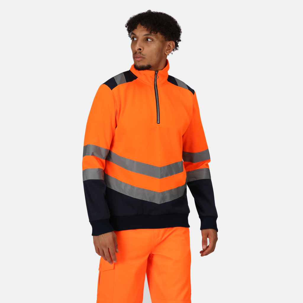TRF670 Regatta Pro hi-vis ΒΌ-zip sweatshirt Featuring polyester sweat fabric Orange