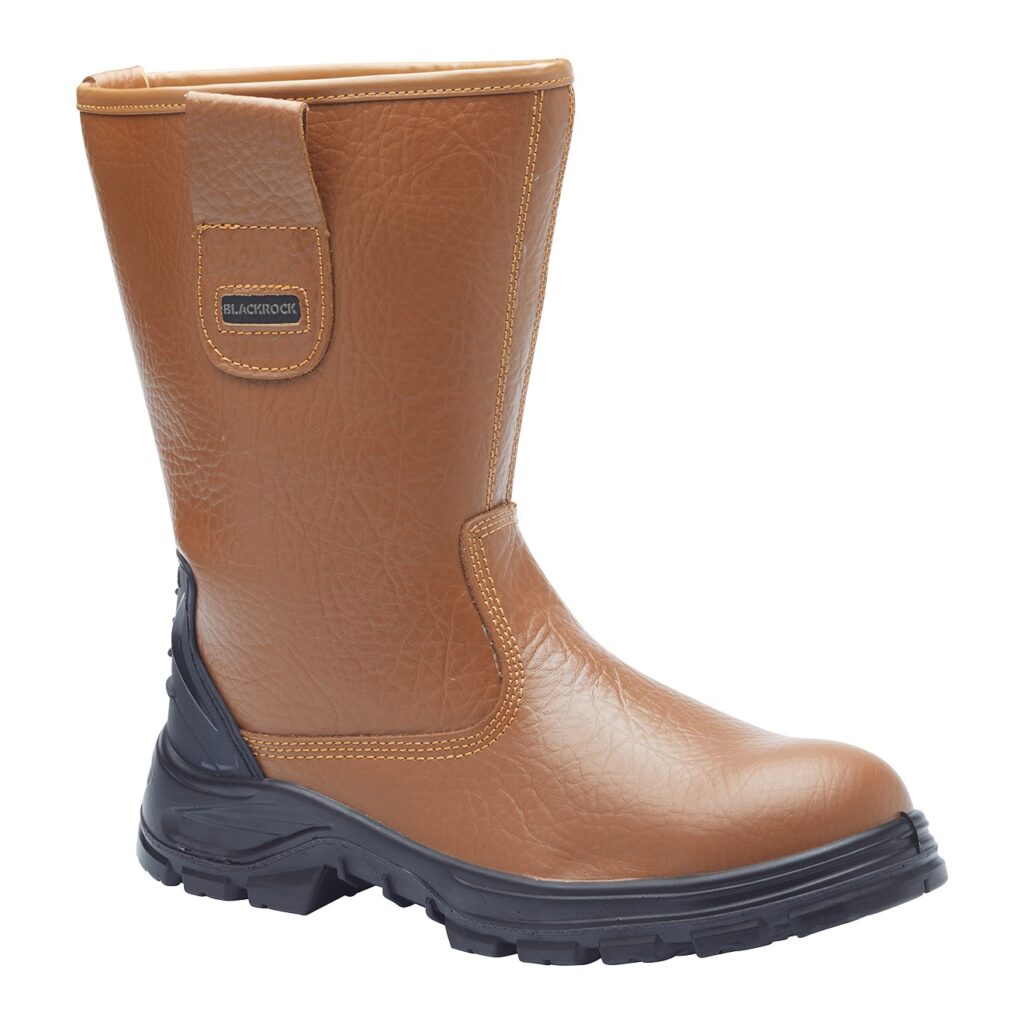 Blackrock SF01 Rigger Safety Boot is a durable, tan-coloured leather work boot