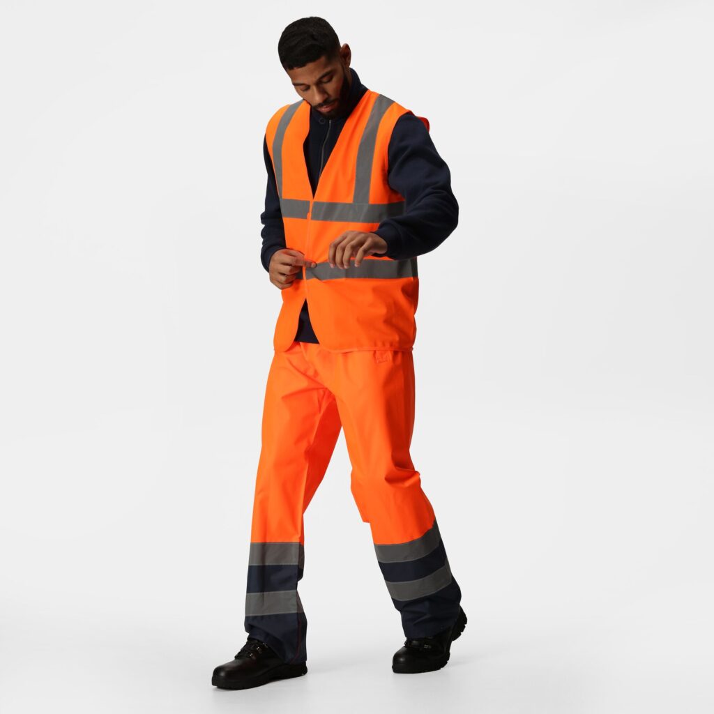 TRW505 Regatta Hi-vis pro Waterproof and breathable Isotex 10000 overtrousers Orange