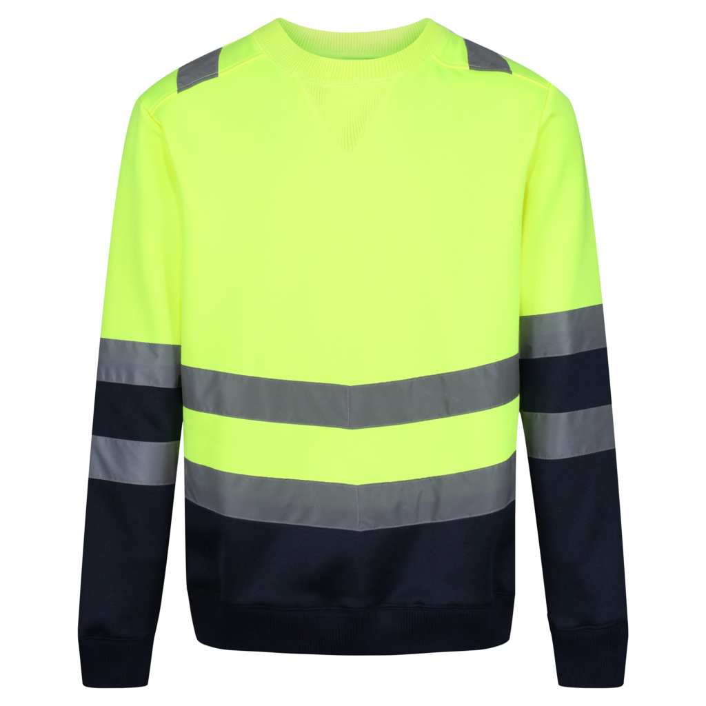 TRF656 Regatta Pro hi-vis sweat top. Angled hi-vis chevrons