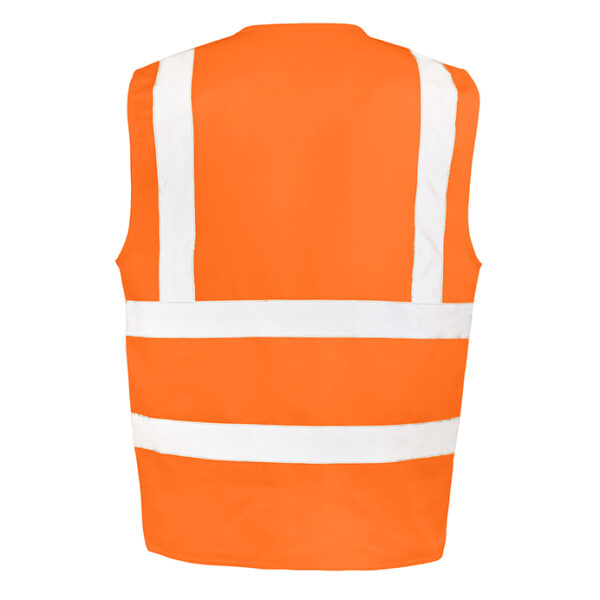 R477X Result Heavy duty polycotton security vest extra-length pocket EN ISO 20471:2013+A1:2016 Class 2