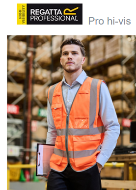 TRS251Regatta Pro hi-vis executive vest provides lasting comfort. Orange