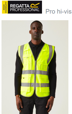 TRS251Regatta Pro hi-vis executive vest provides lasting comfort. Yellow