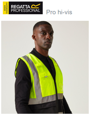 TRS251Regatta Pro hi-vis executive vest provides lasting comfort. Yellow/Black
