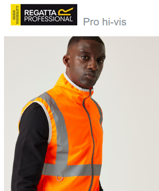 TRS257 Regatta Pro hi-vis full-zip gilet Orange