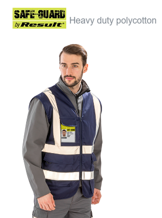 R477X Result Heavy duty polycotton security vest extra-length pocket  EN17353:2020 Type B3
