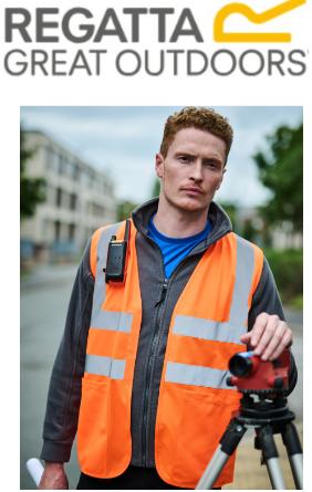 Orange Regatta Pro hi-vis supervisor vest, two lower pockets and a radio loop - TRS254