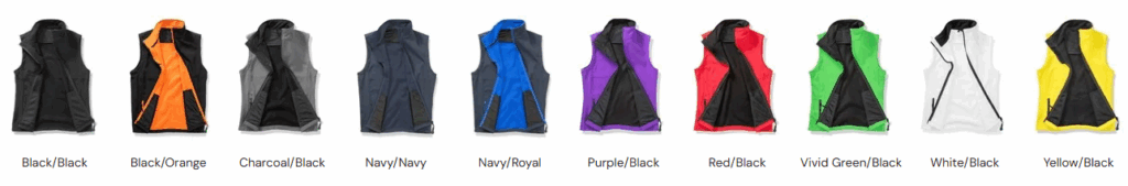 R232M MENS PRINTABLE SOFTSHELL BODYWARMER with RECYCLED fleece inner