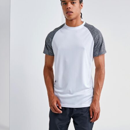 TR018-singleR TriDri® contrast sleeve performance t-shirt, lightweight, sweat-wicking fabric
