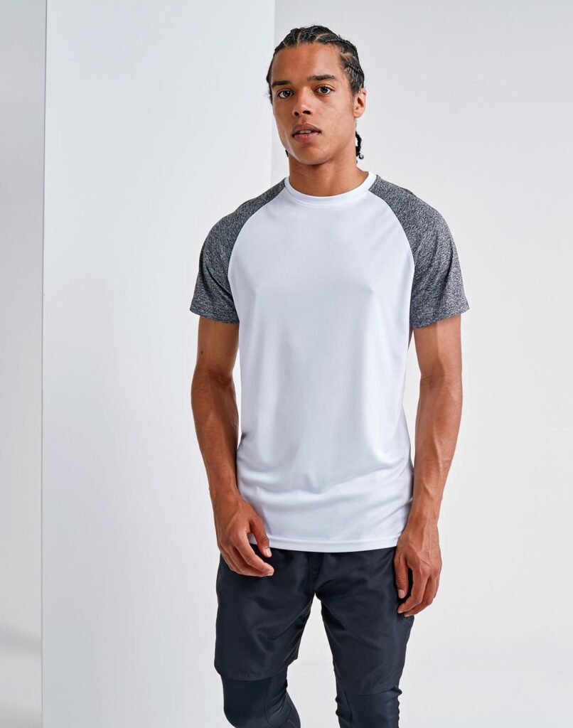 TR018-singleR TriDri® contrast sleeve performance t-shirt, lightweight, sweat-wicking fabric