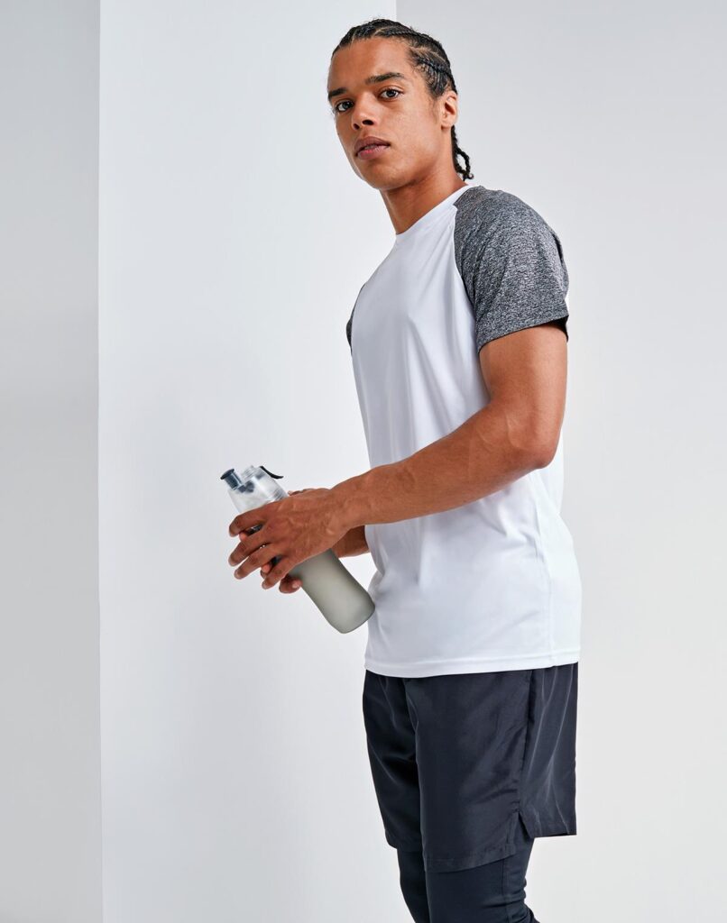TR018-singleR TriDriĀ® contrast sleeve performance t-shirt, lightweight, sweat-wicking fabric
