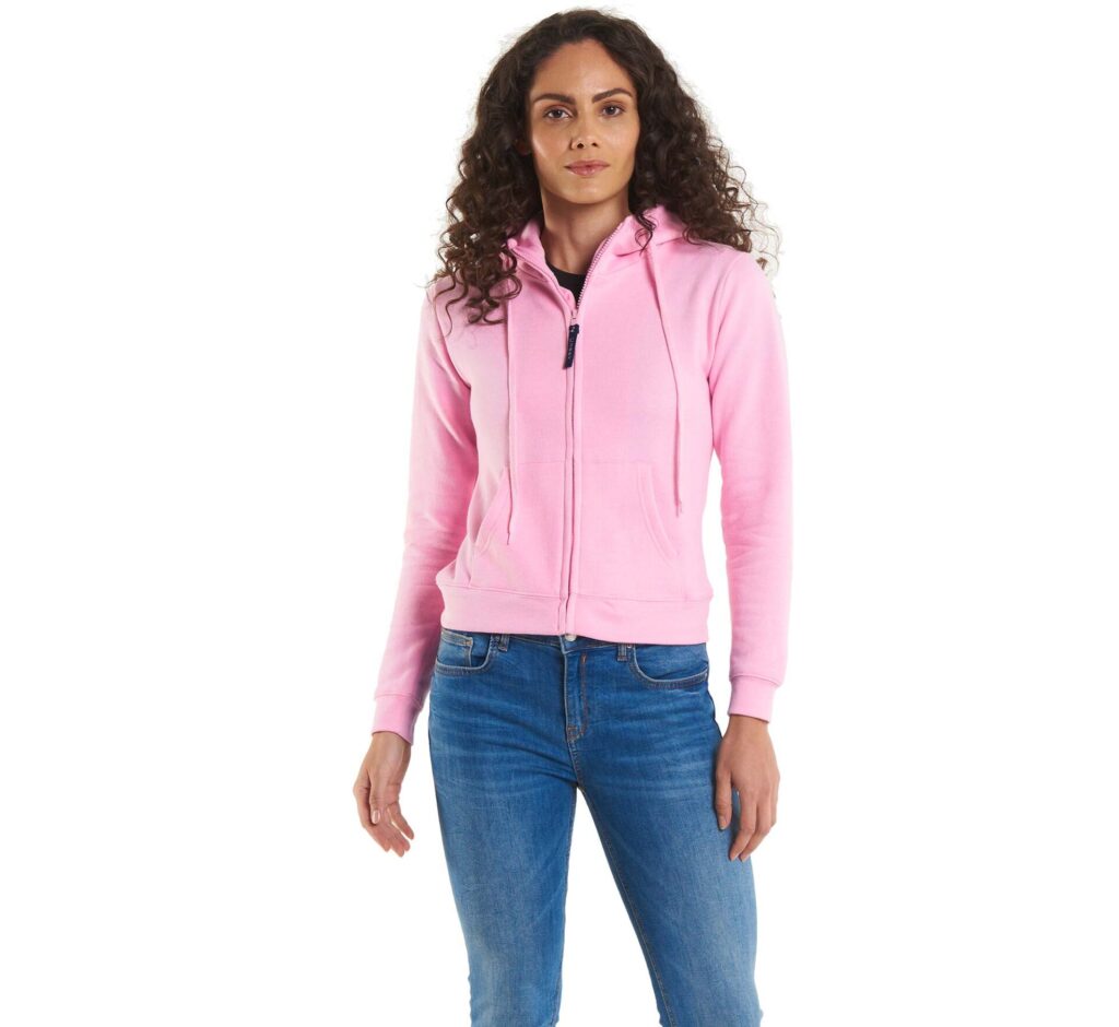 UC505 Ladies Classic Full Zip Hooded Sweatshirt 50% Polyester 50% Cotton 300GSM