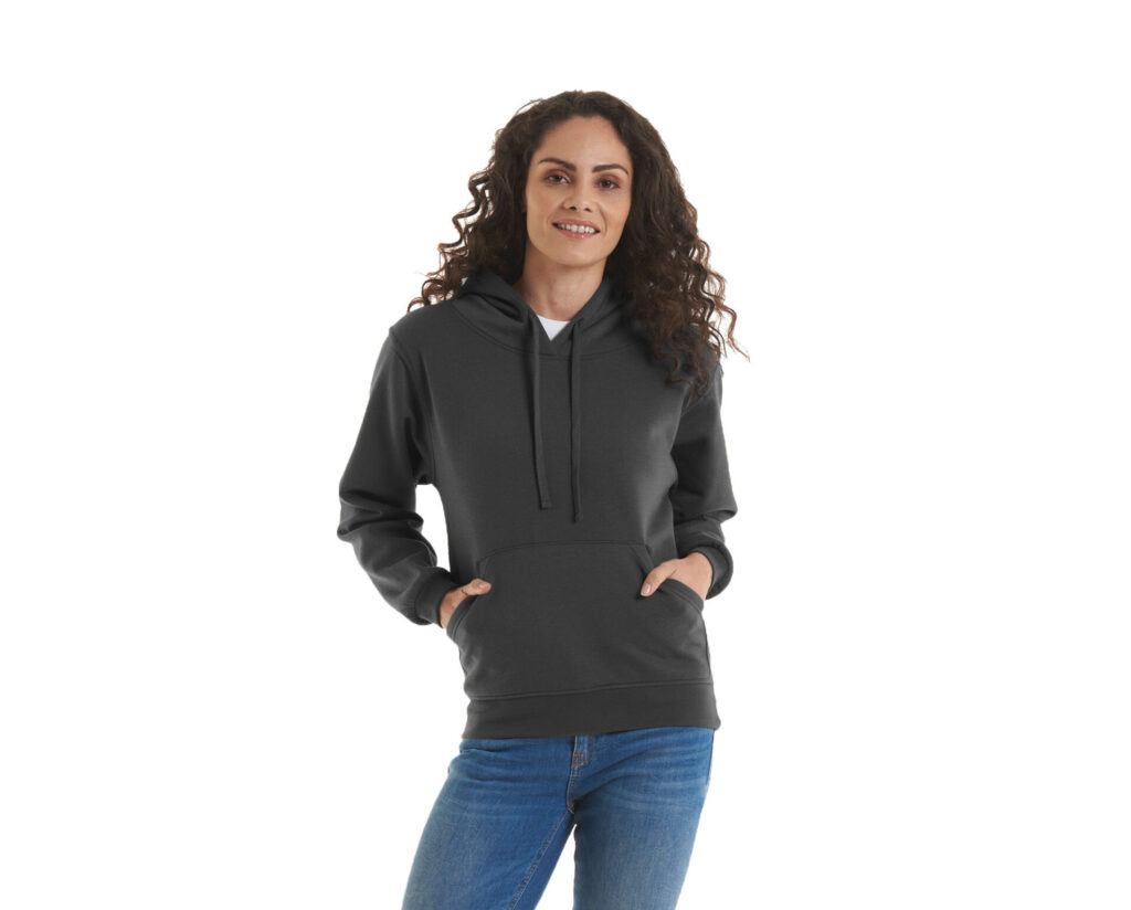 UC510 Uneek Ladies Deluxe Hooded Sweatshirt 60% Pre-Shrunk Ring Spun Combed Cotton 40% Polyester 280GSM