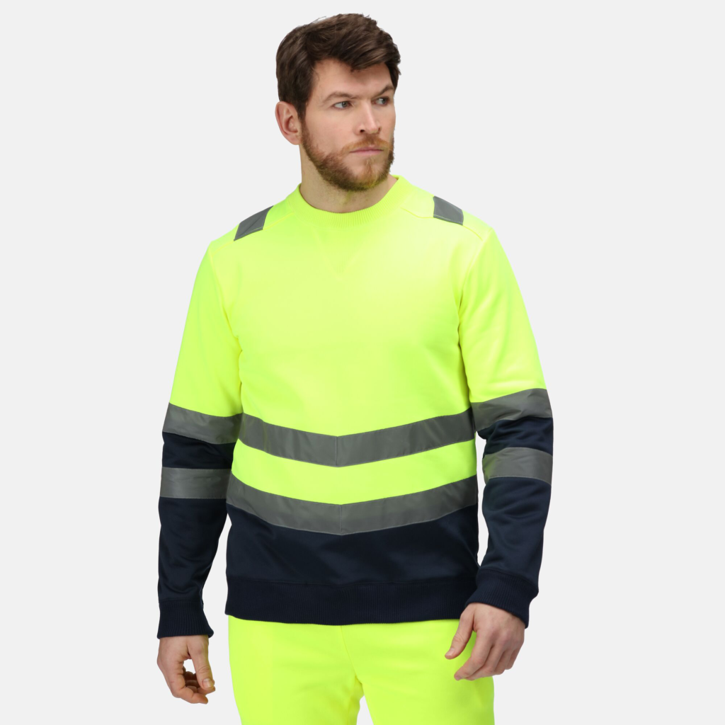 TRF656 Regatta Pro hi-vis sweat top. Angled hi-vis chevrons
