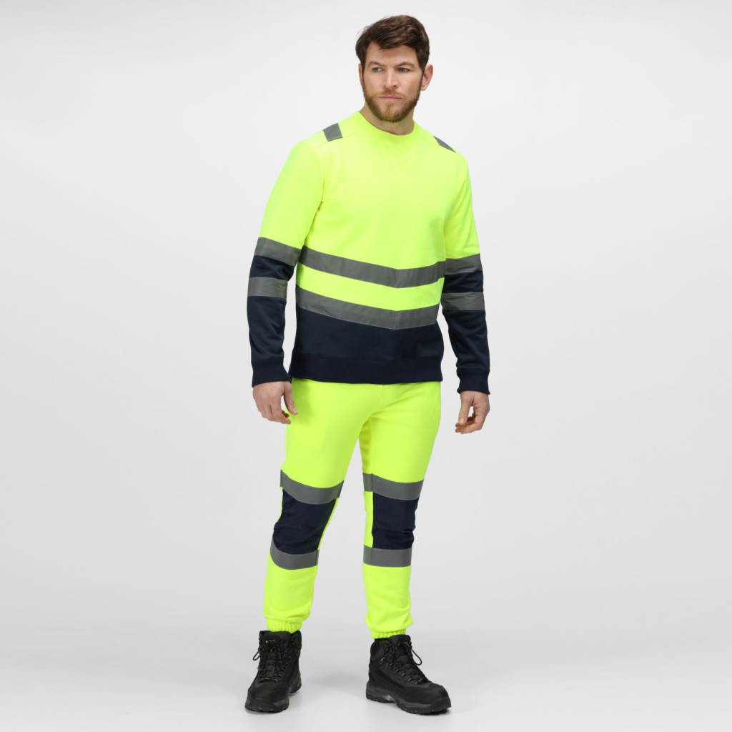 TRF656 Regatta Pro hi-vis sweat top. Angled hi-vis chevrons
