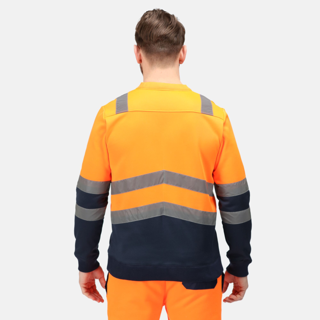 TRF656 Regatta Pro hi-vis sweat top. Angled hi-vis chevrons