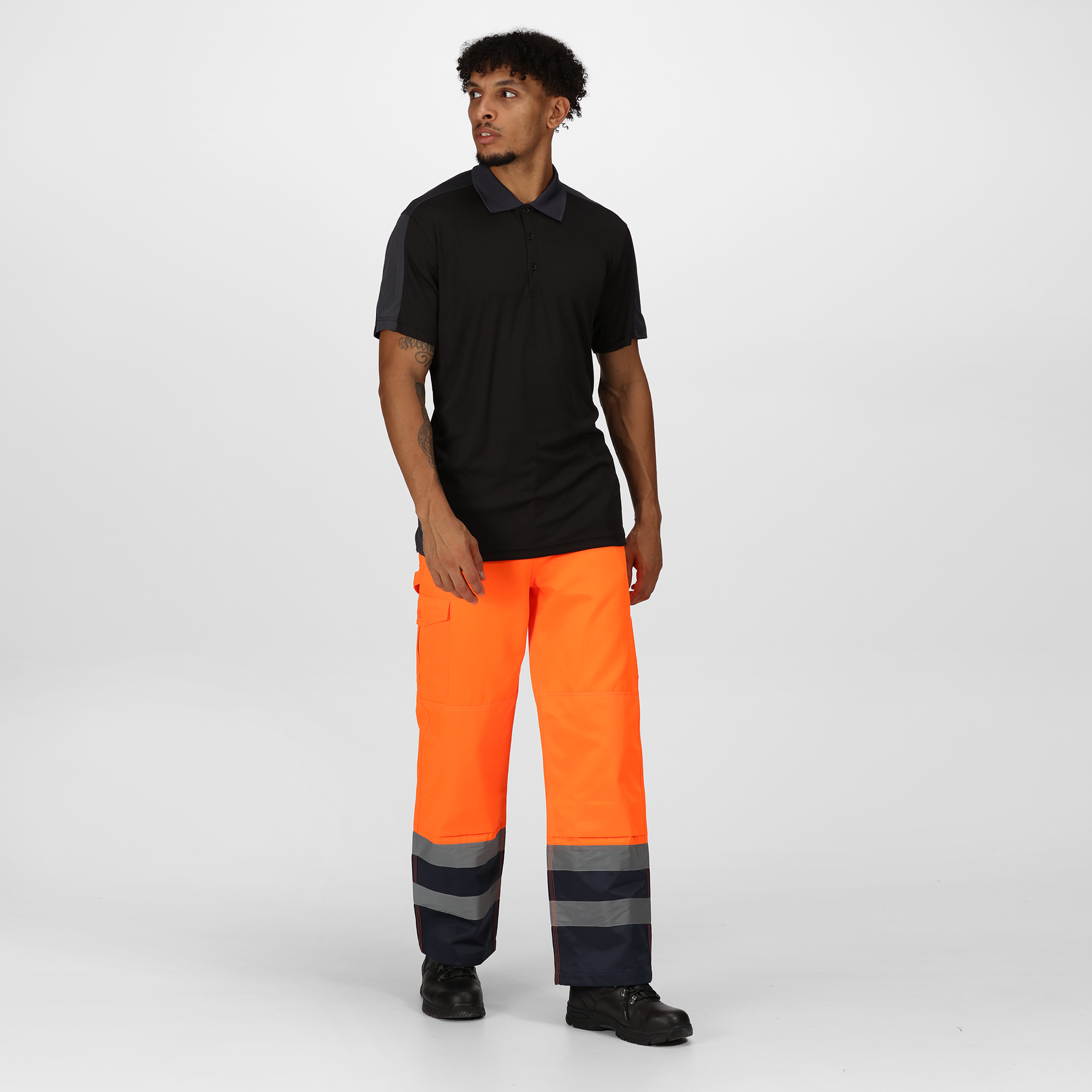 TRJ524R Regatta Pro hi-vis cargo trousers, packed with pockets, hard-wearing Orange