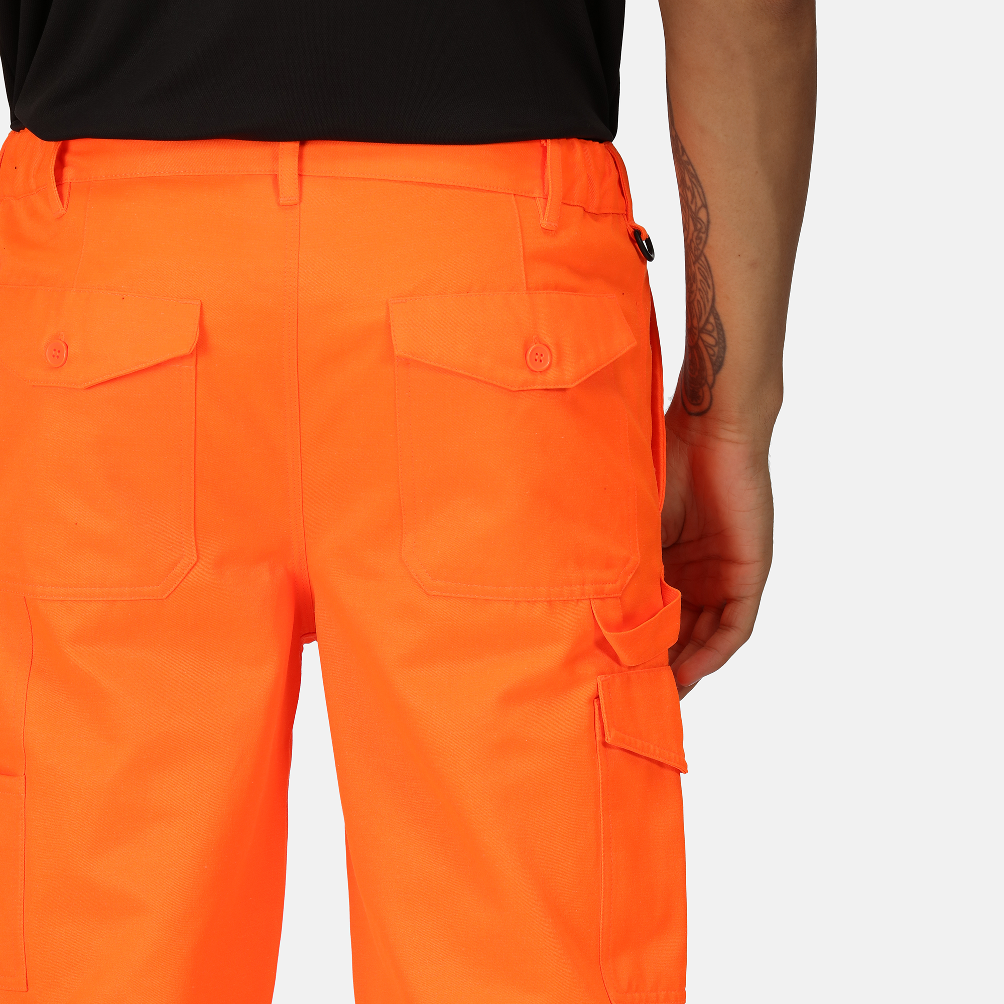 TRJ524R Regatta Pro hi-vis cargo trousers, packed with pockets, hard-wearing Orange - Image 4