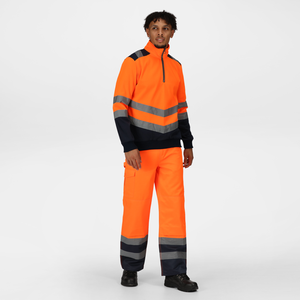 TRF670 Regatta Pro hi-vis ΒΌ-zip sweatshirt Featuring polyester sweat fabric Orange