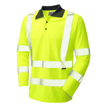 Woolsery ISO 20471 Class 3 Coolviz EcoViz®RP Sleeved Polo Shirt Yellow