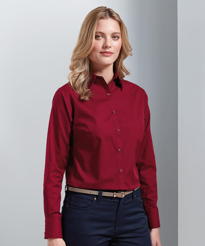 PR300 Women's poplin long sleeve blouse