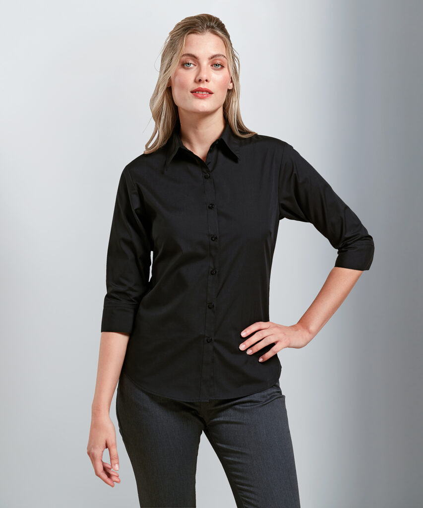 PR305 Women's ¾ sleeve poplin blouse