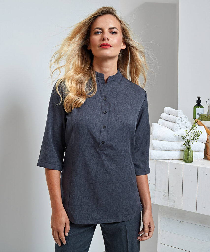 PR685 Verbena 'linen look' button-up beauty tunic