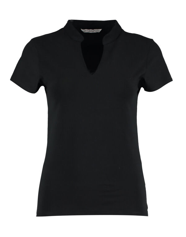 KK770  Regular Fit Short Sleeve Mandarin Colar Top