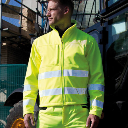 R117X High-viz 3-layer softshell jacket, waterproof, 3000g breathable and windproof