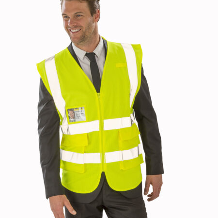 R479X Result Executive breathable cool mesh for full airflow around the body safety vest Yellow - Image 3