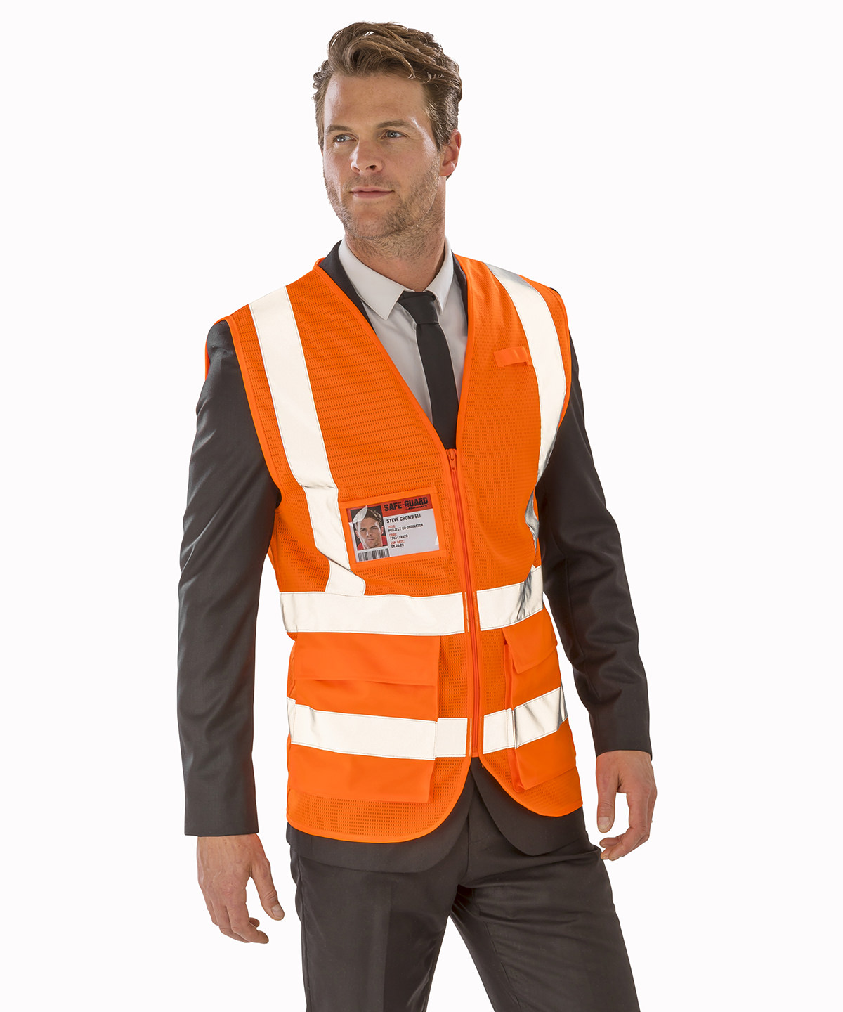 R479X Result Executive breathable cool mesh for full airflow around the body safety vest Orange - Image 3