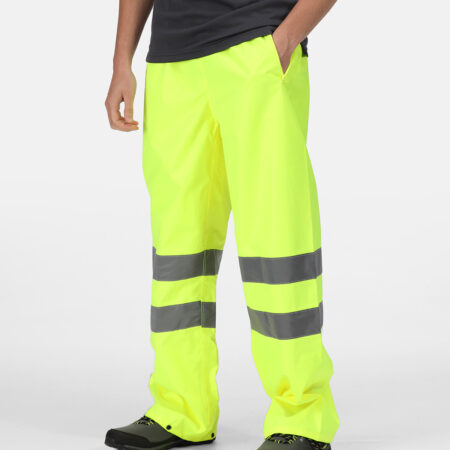 TRW498 Regatta  Hi-vis pro  waterproof and breathable  pack-away trousers - Image 2
