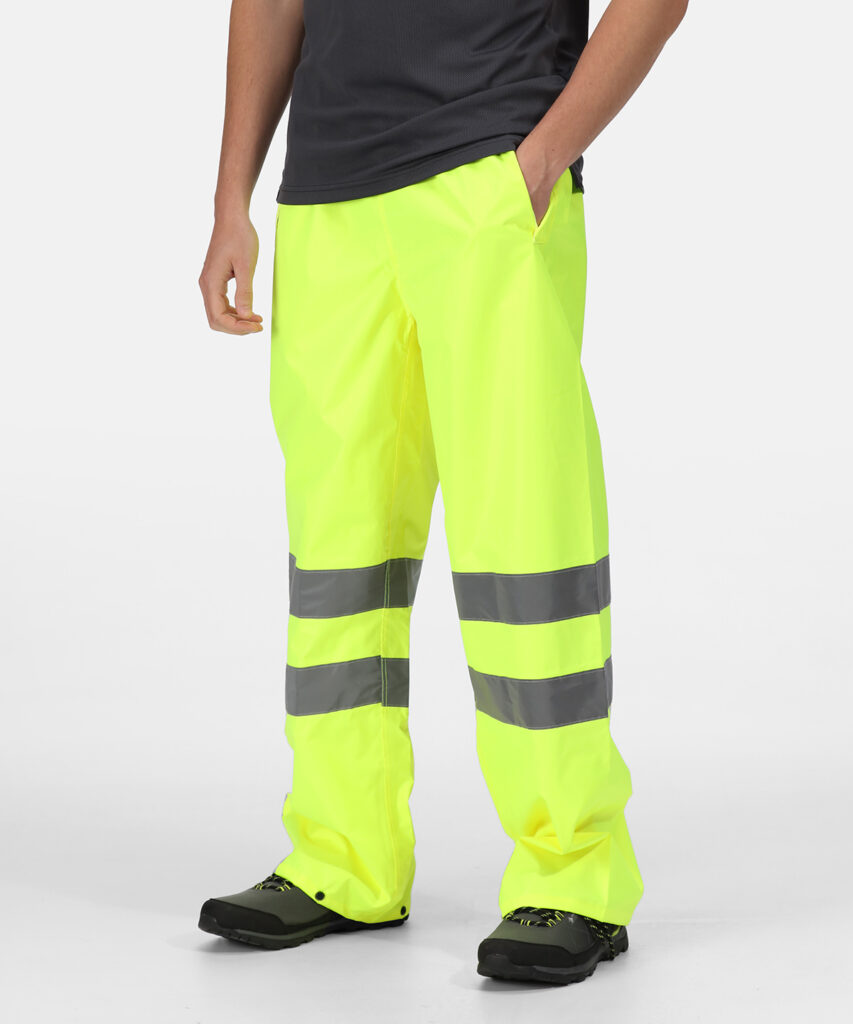 TRW498 Regatta Hi-vis pro waterproof and breathable pack-away trousers