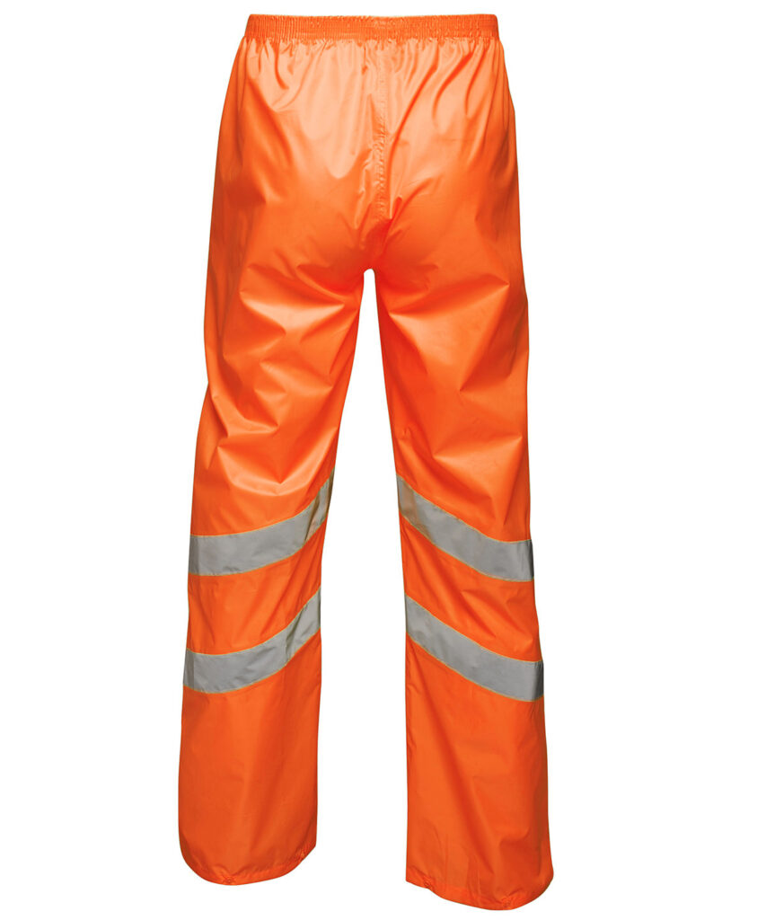 TRW498 Regatta Hi-vis pro waterproof and breathable pack-away trousers Orange