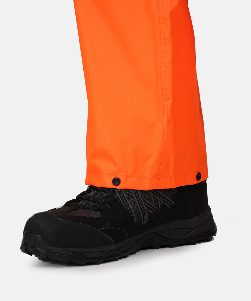 TRW498 Regatta Hi-vis pro waterproof and breathable pack-away trousers Orange