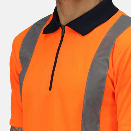 TRS189 Regatta Hi-vis pro polo 100% Polyester quick-dry fabric, enhanced visibility Orange - Image 2
