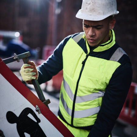 TRA871 Regatta Pro hi-vis thermal bodywarmer  with a warm lining and insulation to keep you toasty.