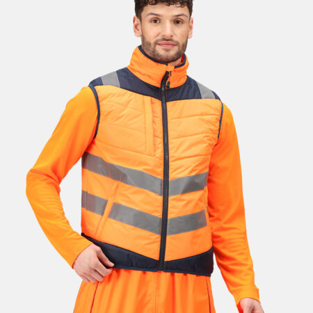 TRA871 Regatta Pro hi-vis thermal bodywarmer, warm lining and insulation to keep you toasty. Orange