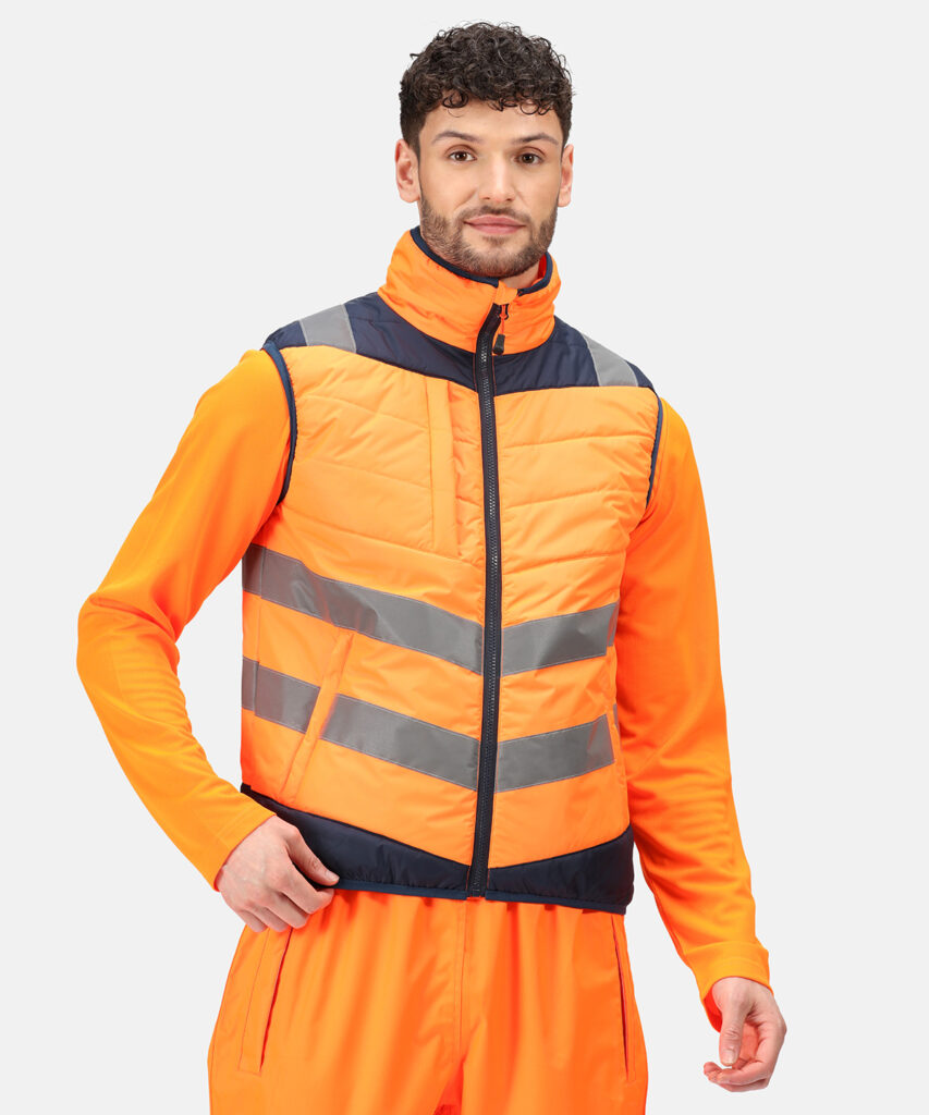 TRA871 Regatta Pro hi-vis thermal bodywarmer, warm lining and insulation to keep you toasty. Orange