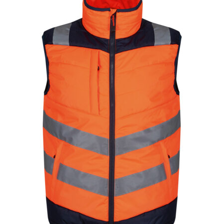 TRA871 Regatta Pro hi-vis thermal bodywarmer, warm lining and insulation to keep you toasty. Orange - Image 2