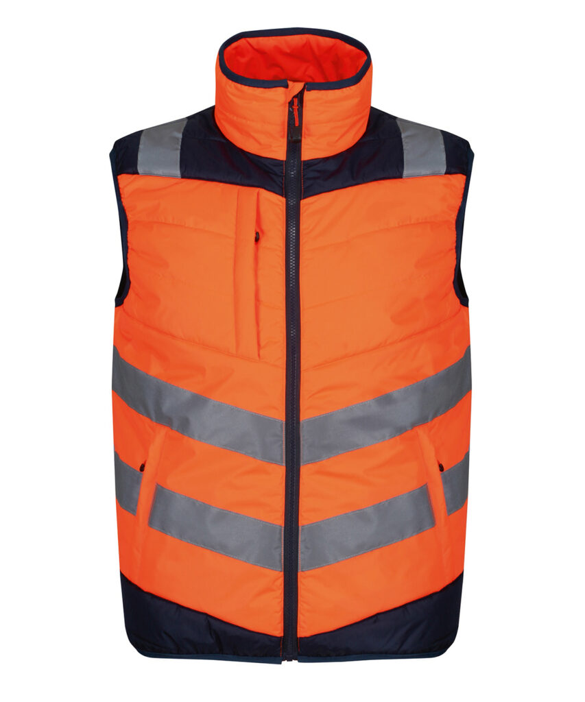 TRA871 Regatta Pro hi-vis thermal bodywarmer, warm lining and insulation to keep you toasty. Orange