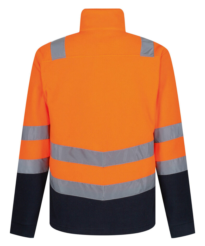 TRF655 Regatta Pro hi-vis 250 fleece angled hi-vis chevrons show which way you’re facing Orange