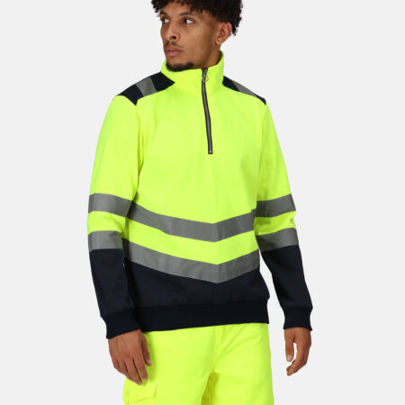 TRF670 Regatta Pro hi-vis ¼-zip sweatshirt Featuring polyester sweat fabric - Image 2