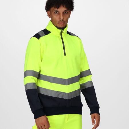 TRF670 Regatta Pro hi-vis ¼-zip sweatshirt Featuring polyester sweat fabric - Image 4