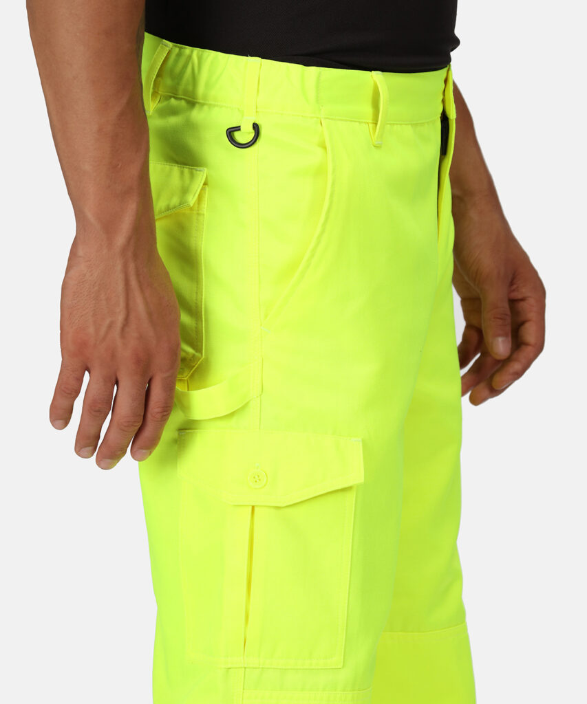 TRJ524R Regatta Pro hi-vis cargo trousers, packed with pockets, hard-wearing