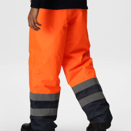 TRJ Regatta Pro Hi Vis Insulated Overtrousers Orange/Navy - Image 2