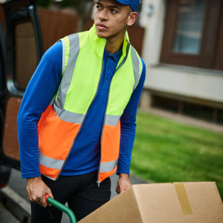 TRS257 Regatta Pro hi-vis full-zip gilet Yellow/Orange